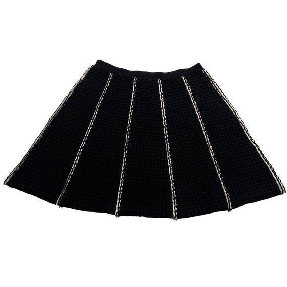 Sandro Lagon Flared Knit Skirt in Black